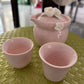 粉红雕花茶具 Pink Tea Set