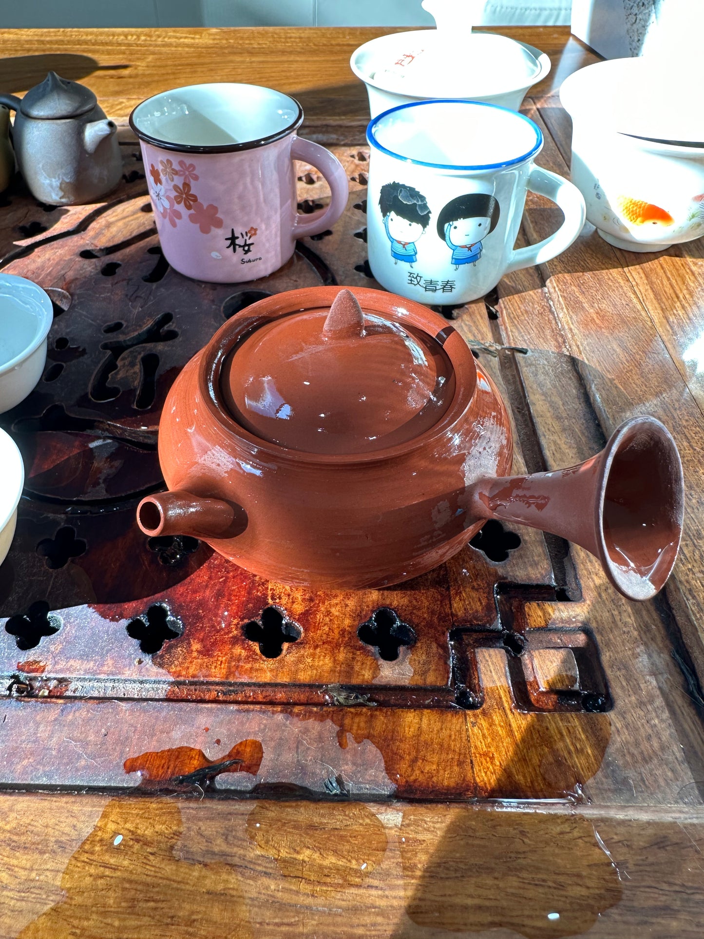 潮州手拉朱泥壶 章永城作品 Chaozhou hand-made red clay tea pot, 120ml 茶壶