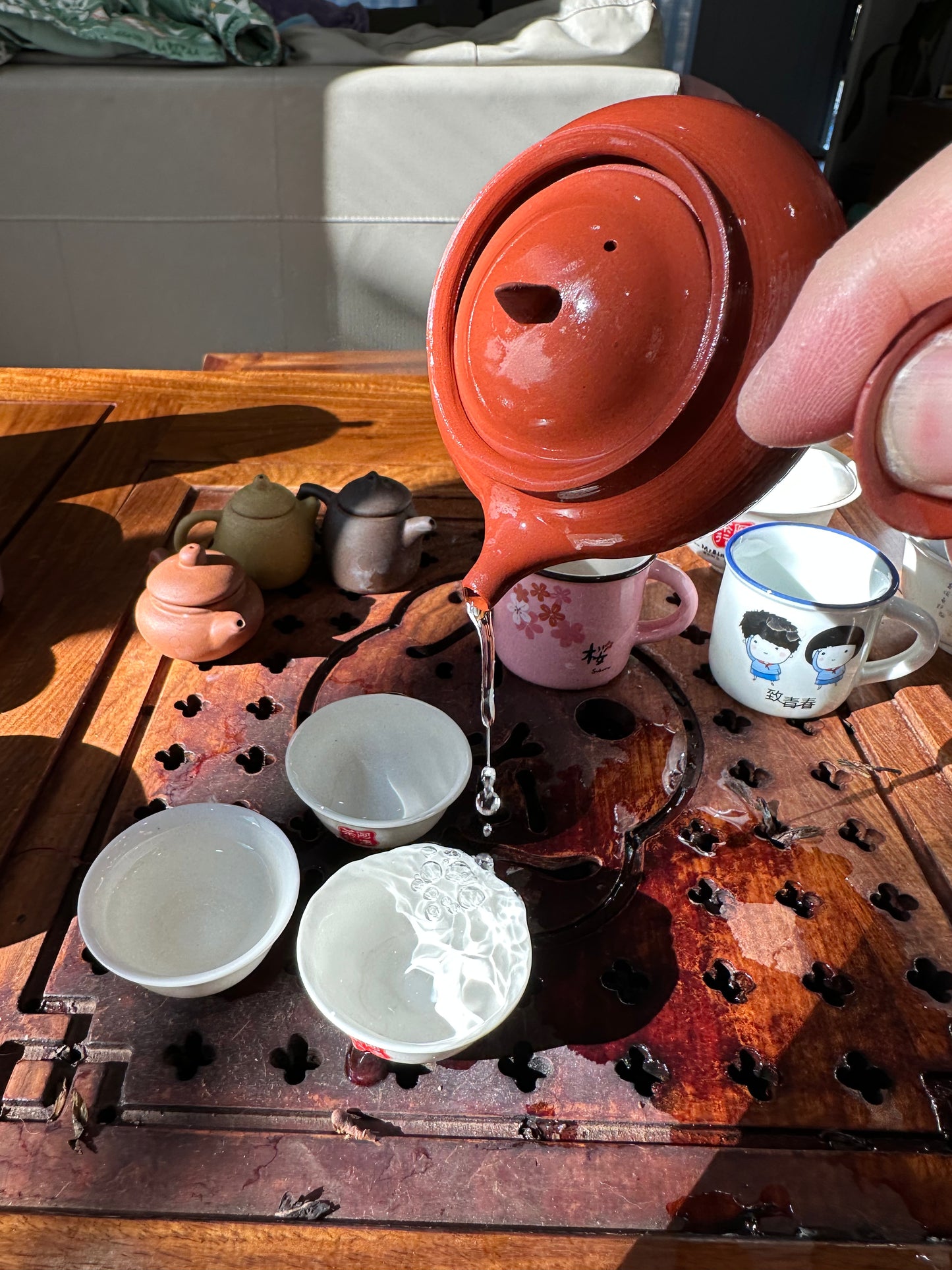 潮州手拉朱泥壶 章永城作品 Chaozhou hand-made red clay tea pot, 120ml 茶壶