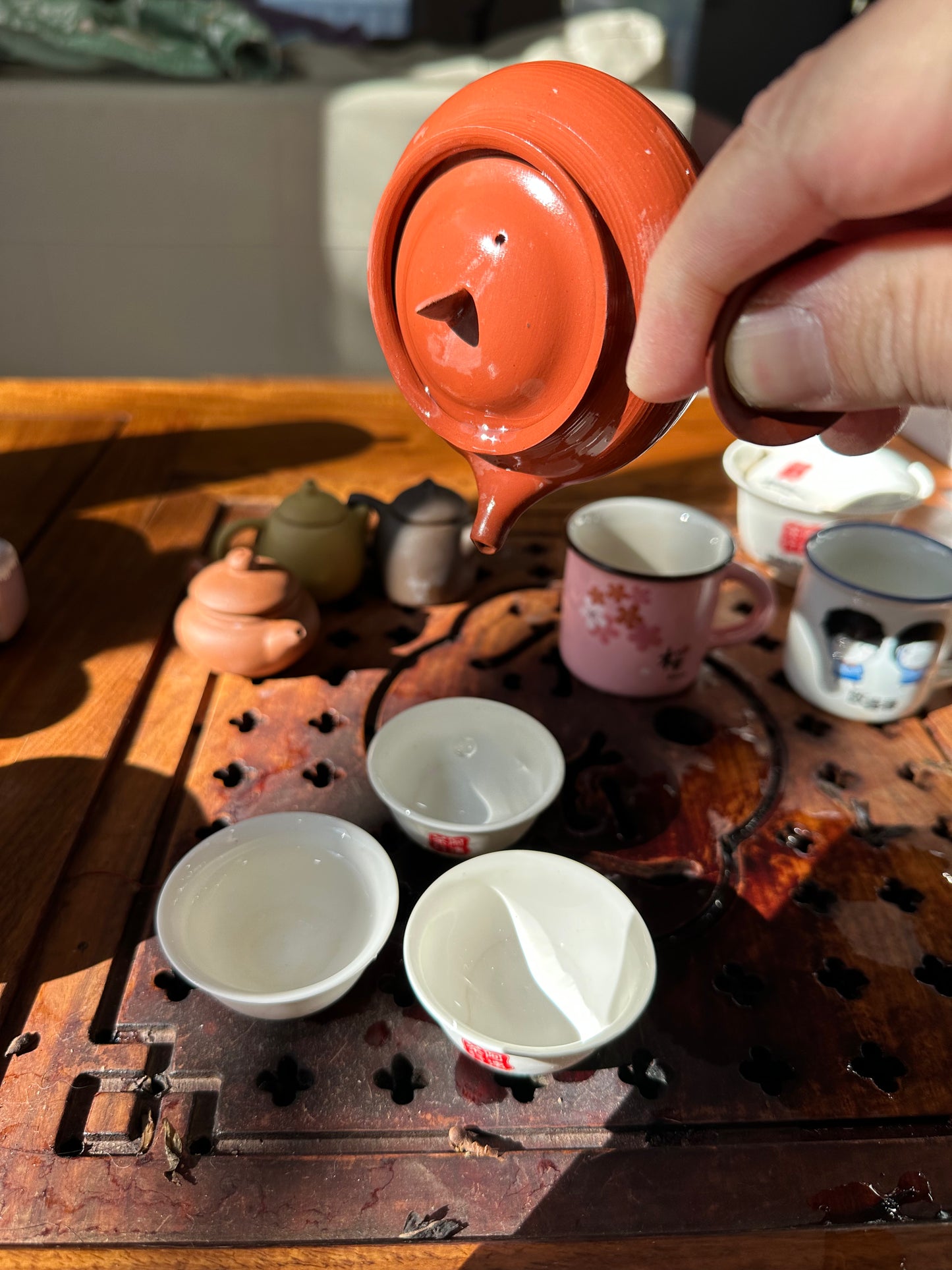 潮州手拉朱泥壶 章永城作品 Chaozhou hand-made red clay tea pot, 120ml 茶壶