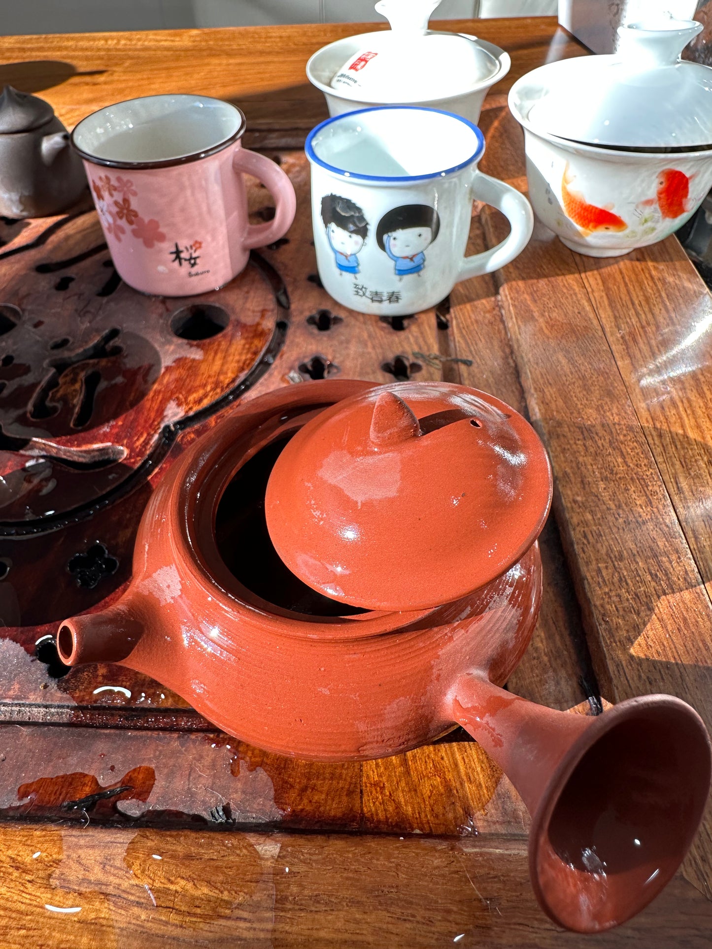 潮州手拉朱泥壶 章永城作品 Chaozhou hand-made red clay tea pot, 120ml 茶壶