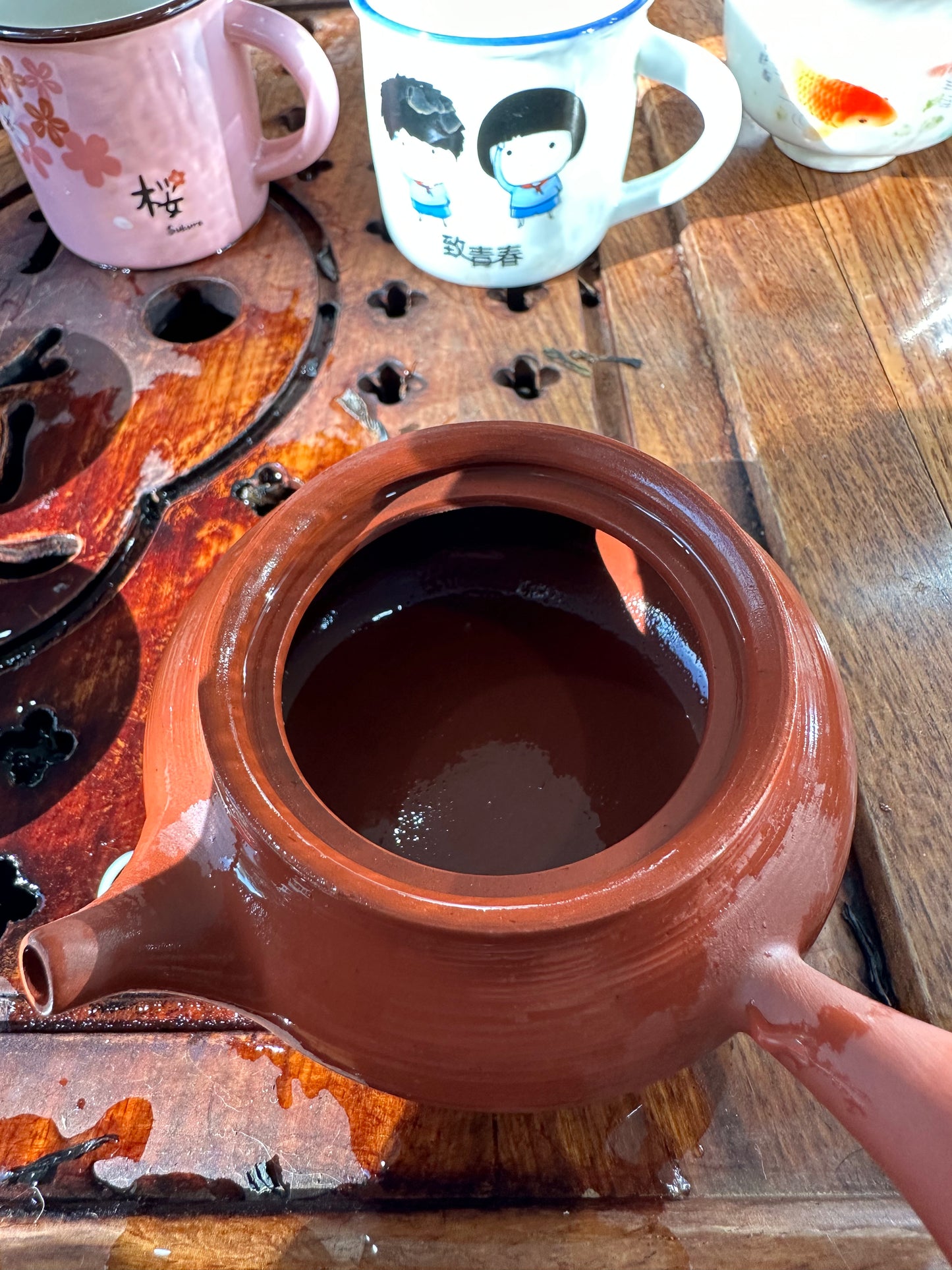 潮州手拉朱泥壶 章永城作品 Chaozhou hand-made red clay tea pot, 120ml 茶壶